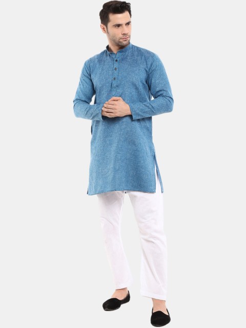 

V-Mart Men Blue Pure Cotton Kurta with Pyjamas