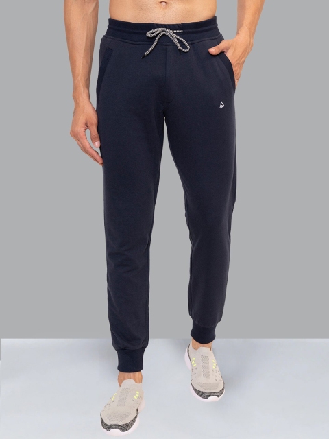

AVOLT Men Navy Blue Solid Cotton Slim-Fit Joggers