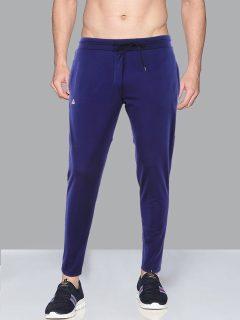 

AVOLT Men Blue Solid Slim-Fit Cotton Track Pants