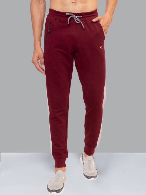 

AVOLT Men Maroon Cotton Track Pants Rapid Dry Slim Fit Joggers