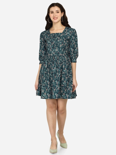 

Anaita Green Floral Crepe Fit & Flare Dress