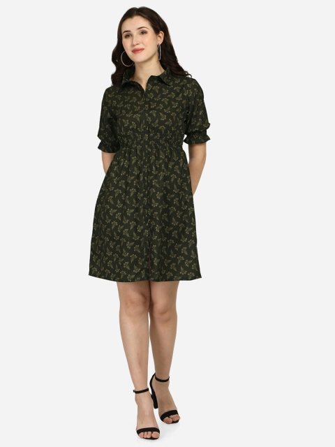 

Anaita Green Crepe Fit & Flare Dress