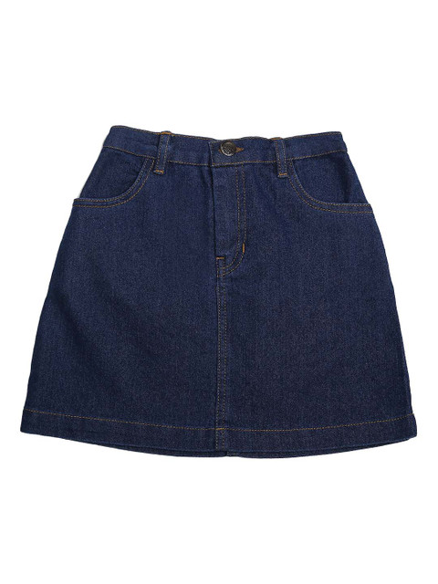 

MONTREZ Girls Blue Washed Denim Knee Length A-Line Skirts