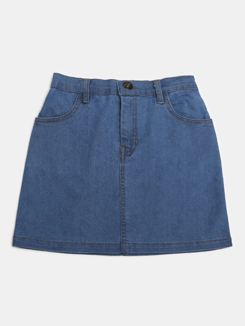 

MONTREZ Girls Blue A line Mini Skirts