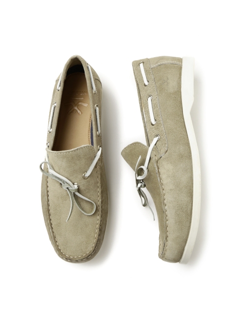 

WROGN Men Beige Suede Boat Shoes