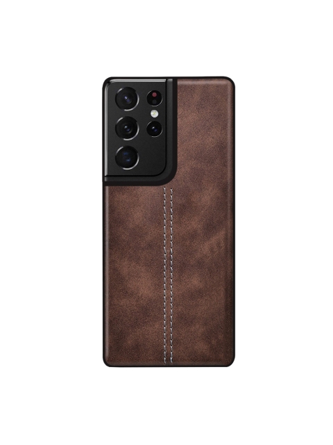 

TREEMODA Unisex Brown Samsung Galaxy S21 Ultra Leather Back Case