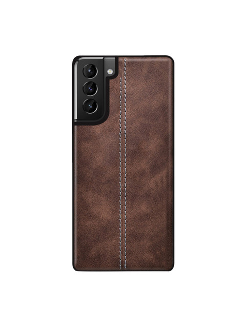 

TREEMODA Brown Leather Back Case For Samsung Galaxy S21