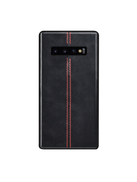 

TREEMODA Black Leather Samsung Galaxy S10 Back Case