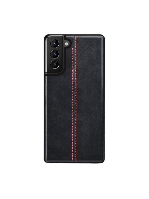 

TREEMODA Black Leather Solid Samsung Galaxy S22 Back Case