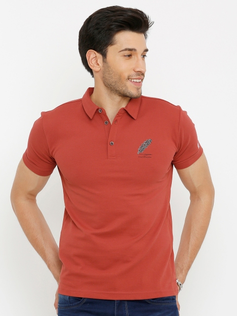 

Rex Straut Jeans Men Maroon Polo Collar Slim Fit T-shirt