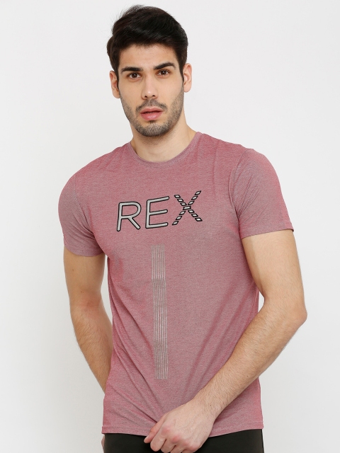 

Rex Straut Jeans Men Maroon Typography Printed Slim Fit T-shirt