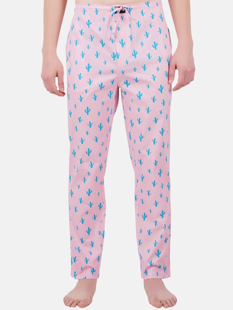 

SMUGGLERZ INC. Pink Printed Cotton Lounge Pants
