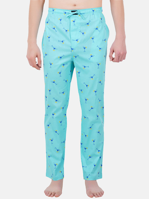 

SMUGGLERZ INC. Men Blue Printed Lounge Pants