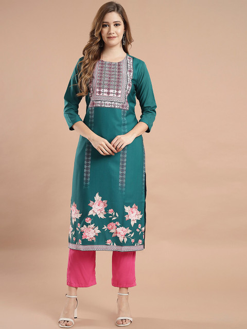 

KALINI Women Green Ethnic Motifs Printed Kurti