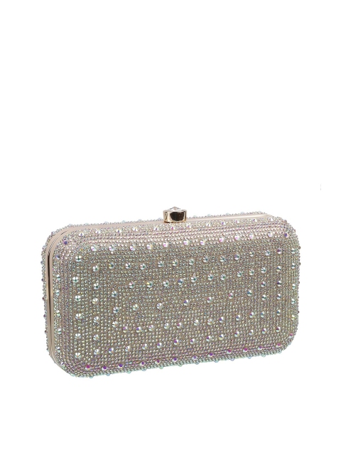 

Metro Gold-Toned & Silver-Toned Embellished Box Clutch