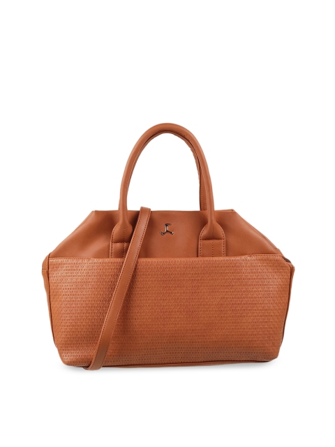 

Mochi Women Tan Textured Oversized Bowling Handheld Bag