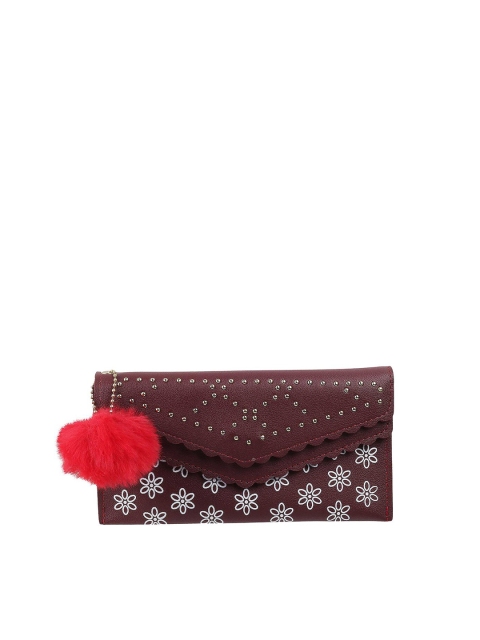 

WALKWAY by Metro Maroon & White Printed Envelope Clutch
