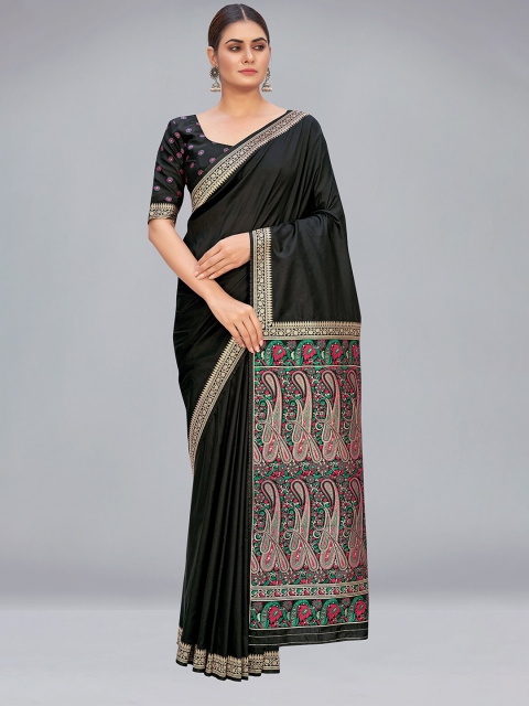 

MONJOLIKA FASHION Black Silk Blend Banarasi Saree