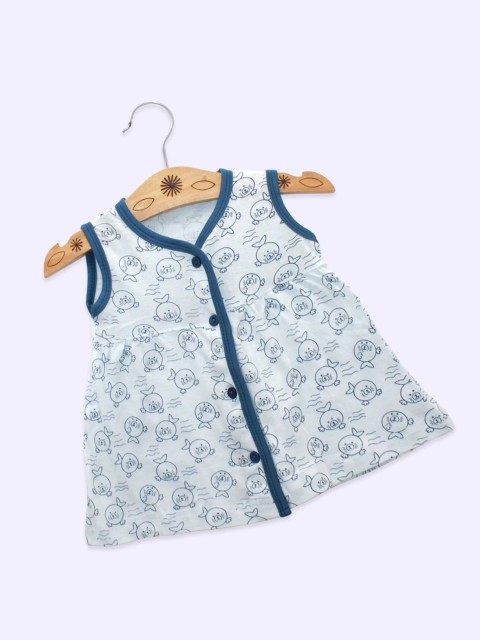 

Born Babies Blue Ethnic Motifs Dress