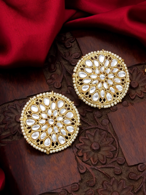 

aadita Gold-Toned Circular Studs Earrings