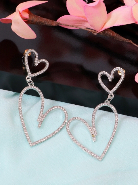 

Crunchy Fashion Silver-Toned Contemporary Drop Earrings