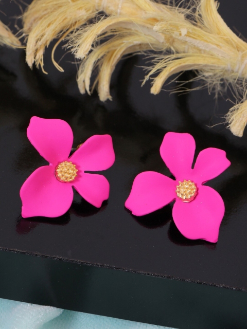 

Crunchy Fashion Pink Contemporary Studs Earrings