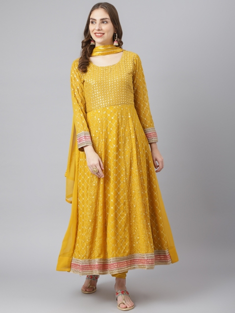 

Readiprint Fashions Mustard Yellow Embroidered Unstitched Dress Material