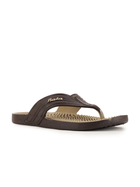 

Sandak by Bata Men Brown & Beige Thong Flip-Flops