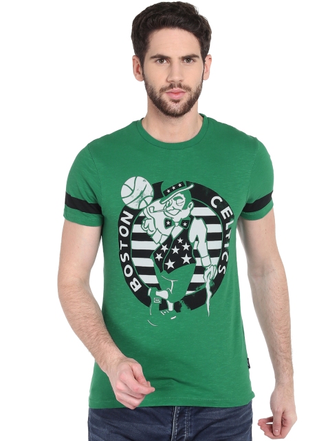 

Jack & Jones Men Green Printed Round Neck T-Shirt