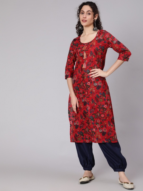 

Awadhi Women Red Anarkali Kurta