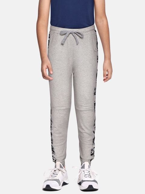 

GOJI Boys Grey Melange & Black Camouflage Printed Joggers