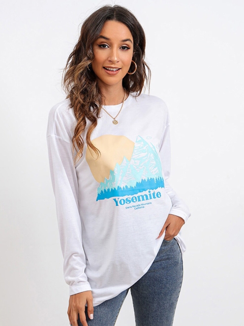 

BoStreet White Print Top