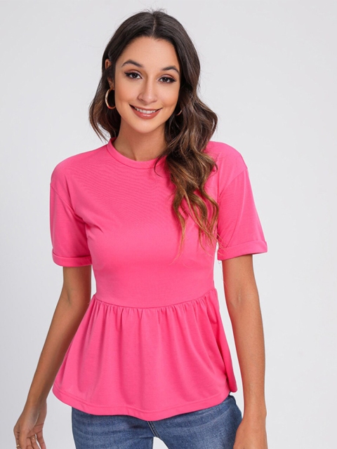 

BoStreet Pink Peplum Top