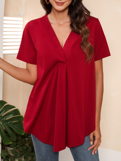 

BoStreet Women Red Solid Top