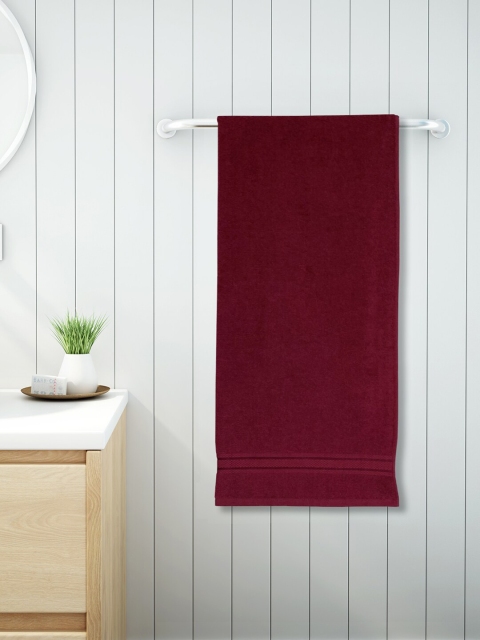 

SPACES Maroon Solid 400 GSM Cotton Bath Towel