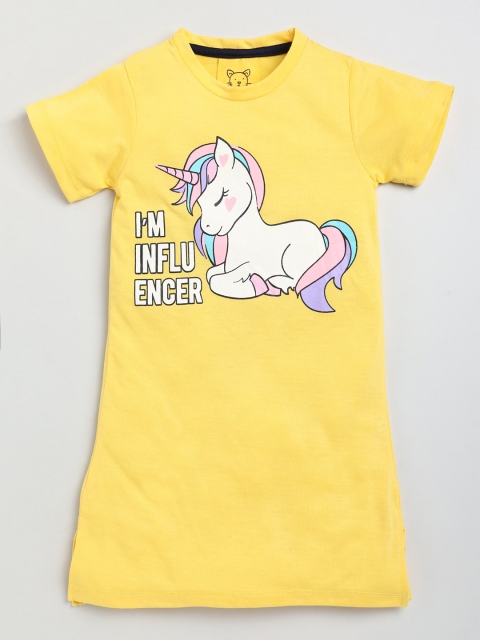 

Lazy Shark Yellow T-shirt Dress