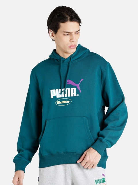 

Puma Unisex Teal Printed Hooded Sweatshirt