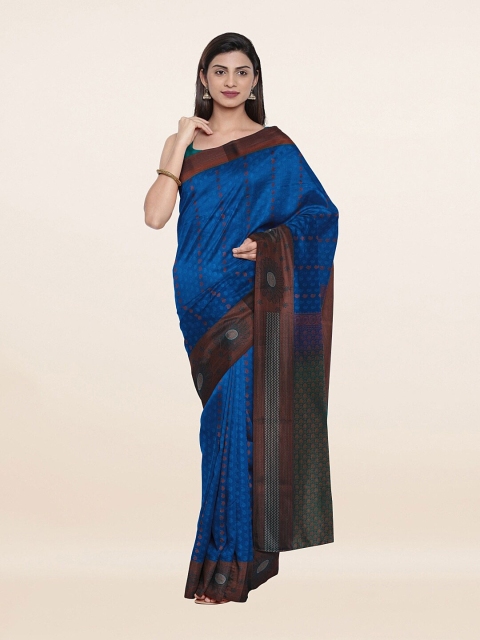 

Pothys Blue & Green Paisley Zari Pure Silk Saree