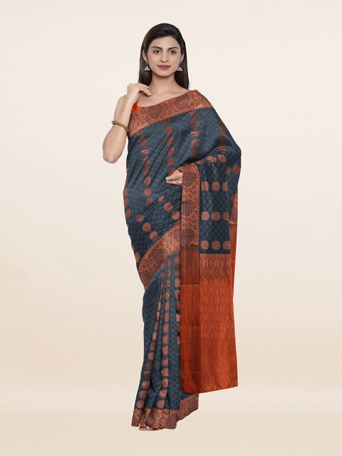 

Pothys Grey & Copper-Coloured Ethnic Motifs Zari Pure Silk Saree