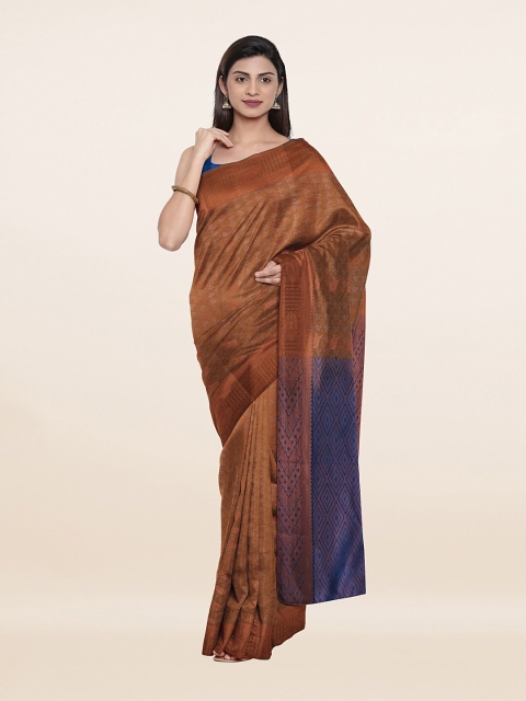 

Pothys Brown & Copper-Toned Ethnic Motifs Zari Pure Silk Saree