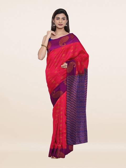 

Pothys Women Pink pure silk Copper Zari Sarees