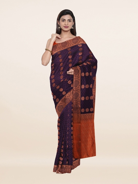 

Pothys Purple & Tan Woven Design Pure Silk Saree