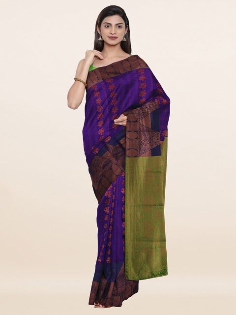 

Pothys Violet & Green Woven Design Pure Silk Saree