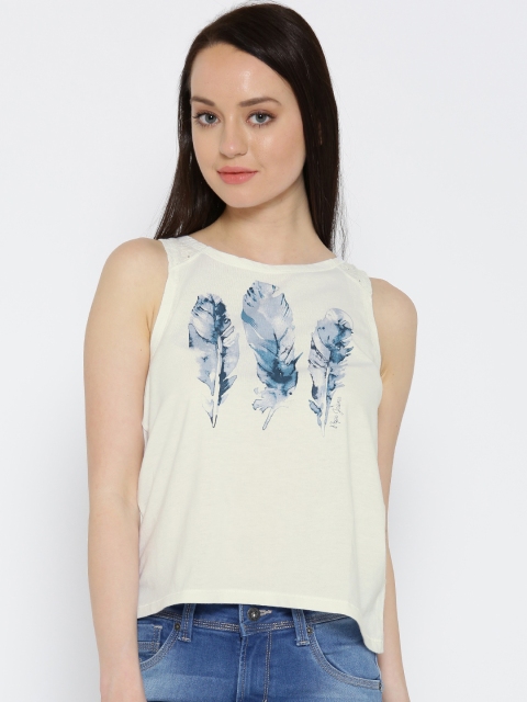

Pepe Jeans Women Off-White Printed Top