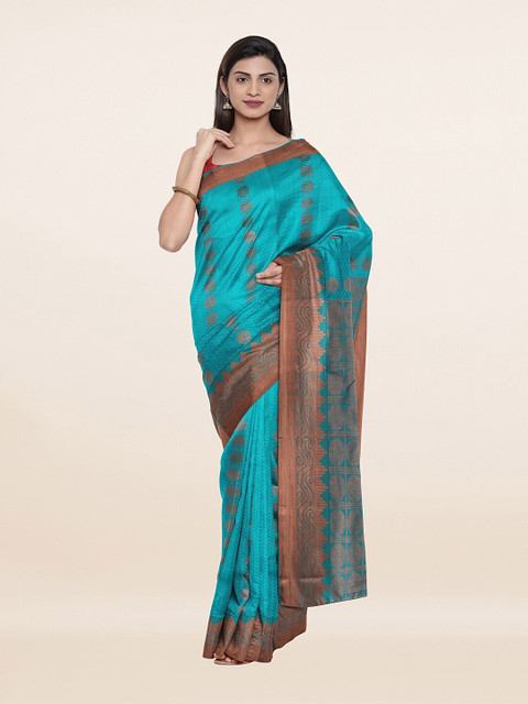 

Pothys Blue & Copper Pure Silk Saree