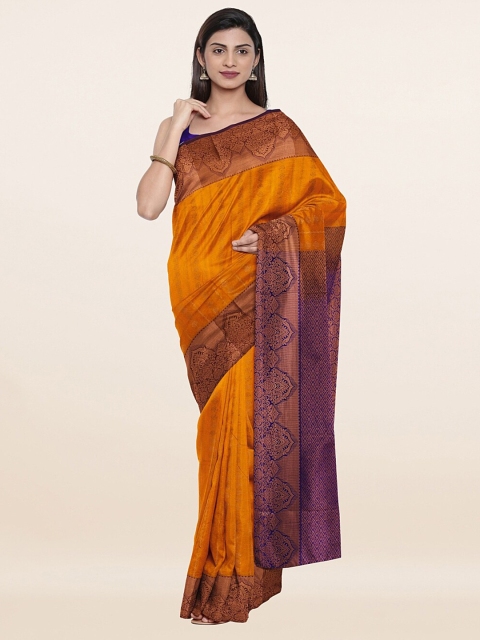 

Pothys Orange & Purple Ethnic Motifs Pure Silk Saree