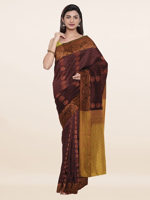 

Pothys Women Tan & Mustard Woven design Pure Silk Saree