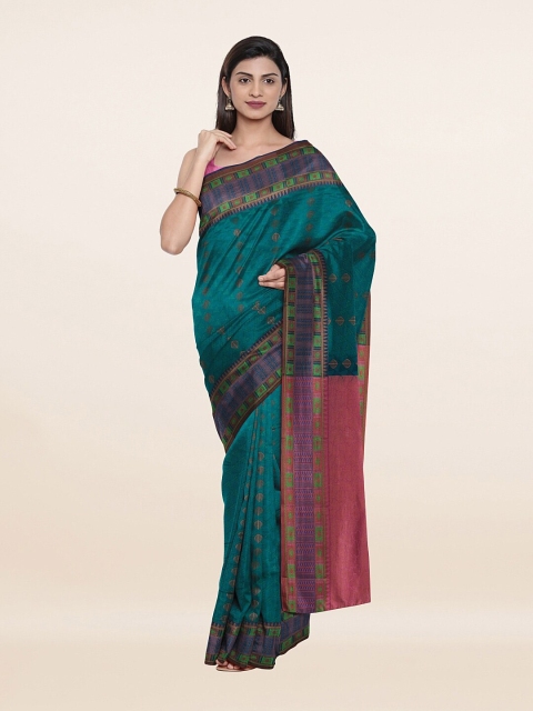 

Pothys Women Green & Pink Copper Zari Silk Sarees