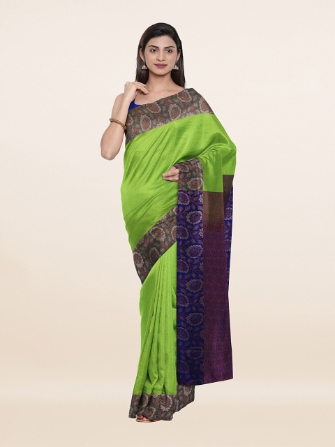 

Pothys Green & Purple Woven Design Pure Silk Saree