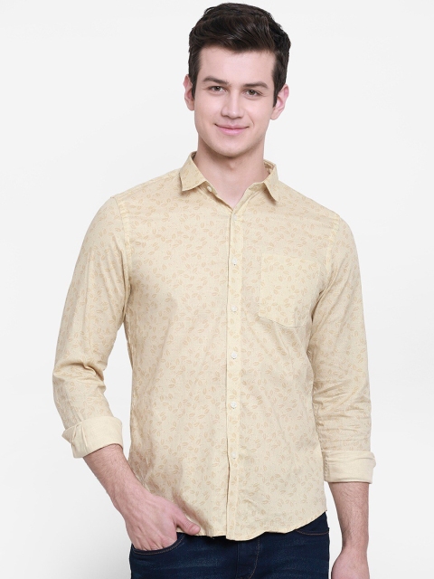 

cape canary Men Beige Floral Printed Casual Shirt